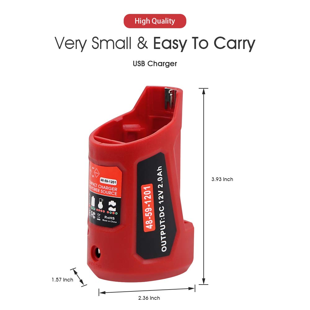 Dsanke Usb Power Source For Milwaukee M12 48 59 1201 49 24 2310 Usb Charging Adapter 10.8V/12V Heated Jacket Power Source Li Ion