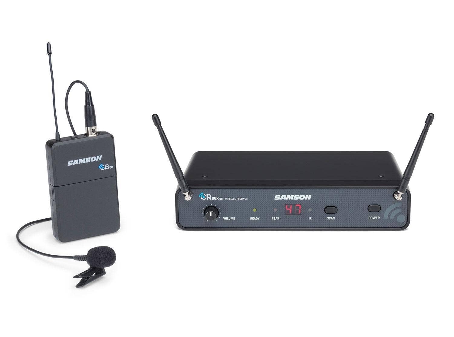 Samson Technologies Concert 88x Presentation Wireless System with LM5 Lavalier Microphone (D Band), Black