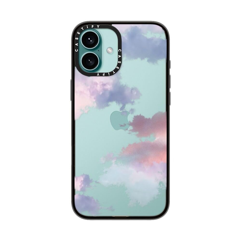 Casetify Compact Case For Iphone 16 Plus [Lightweight / 4 Ft. 2X Military Grade Drop Protection/Slim]   Clouds   Clear Black