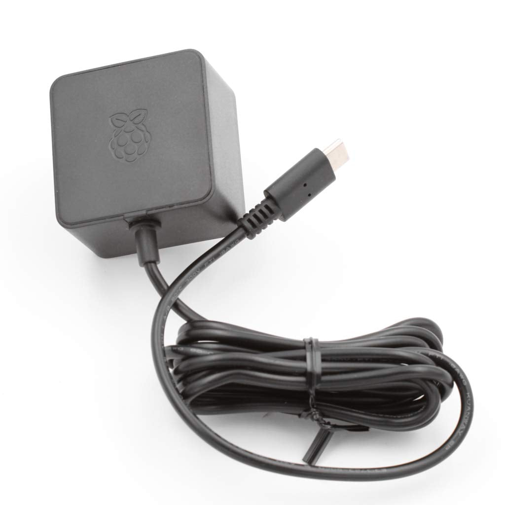 Raspberry Pi 15W Usb C Power Supply Us   Black