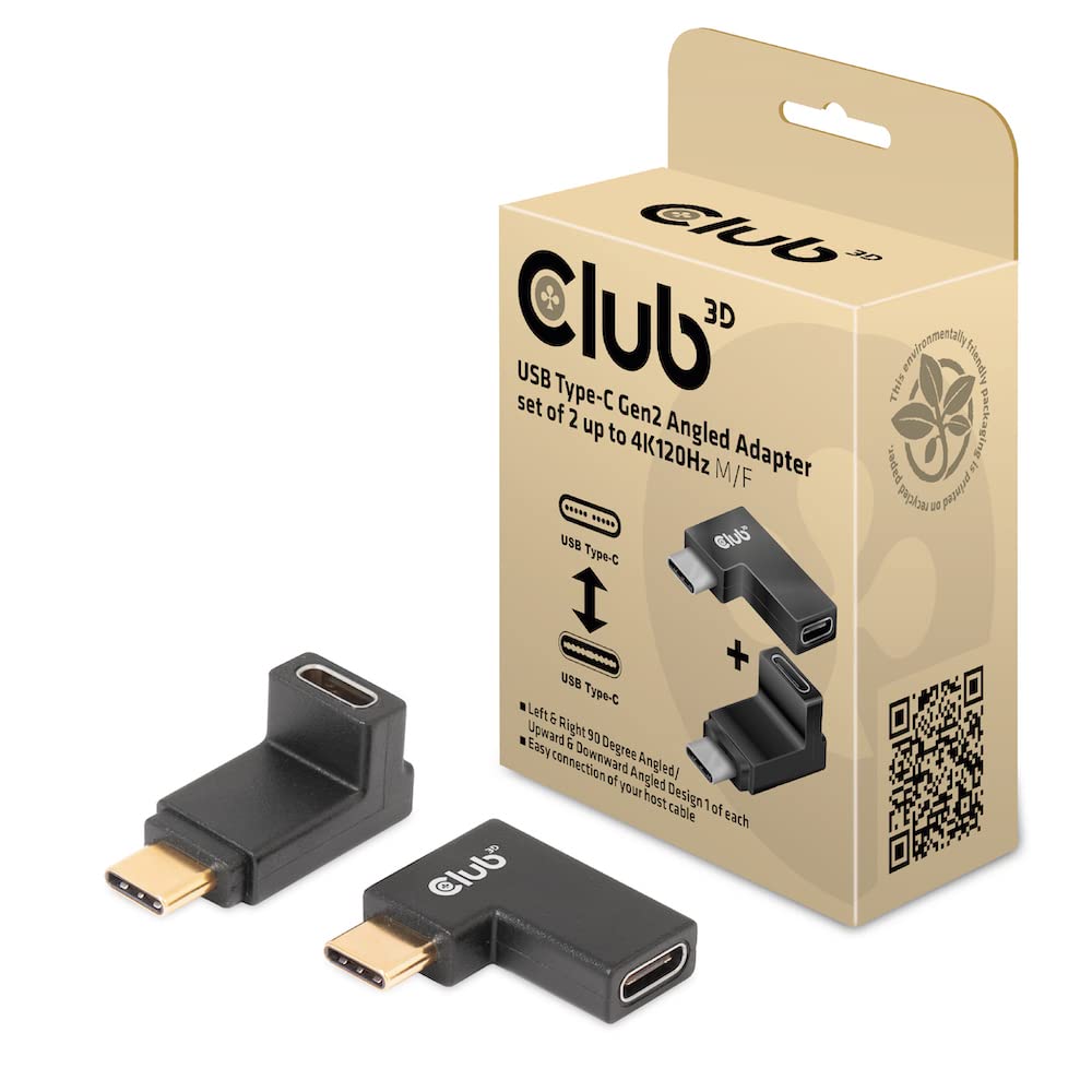 USB Type-C Gen2 Angled Adapter set of 2 up to 4K120Hz M/F