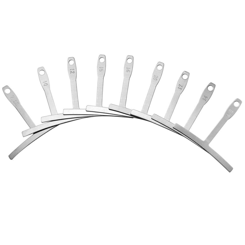 Dreamtop 9 Pcs Guitar Radius Gauge Under String Radius Gauge String Gauges Luthier Tools For Guitar Fretboard Radius Gauge