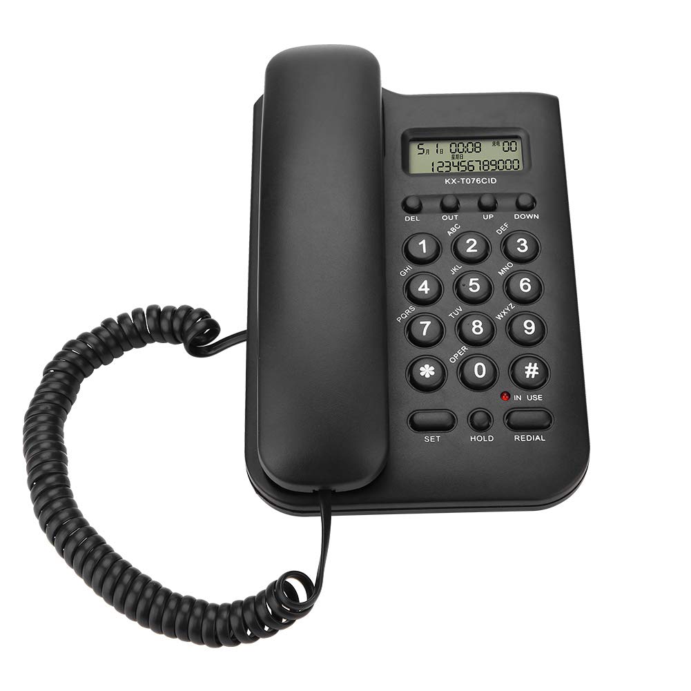 Landline Telephone, Home Hotel Wired Desktop Wall Phone Office Abs Landline Telephone With/Dtmf Dual System Telephone Line Power