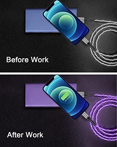 Led Iphone Charger Cord Light Up Lightning Cable | Mfi Certified Apple Charger | Cool Usb Fast Charging For Iphone 14 13 12 11 Pro Max Xr X Se 8 Plus, Ipad Ipod And More (Purple, 6Ft)