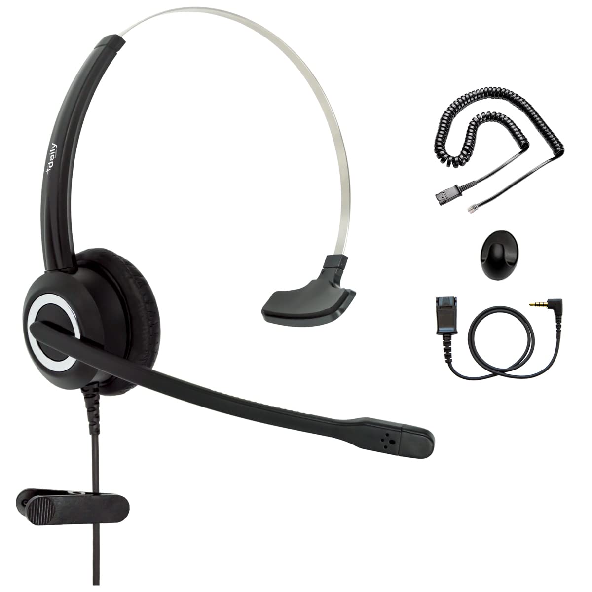 Phone Headset Compatible With Grandstream Yealink Snom Phones Mic Noise Cancellation Hd Voice Headphone Rj9 & 3.5Mm (Ctia) Adapt
