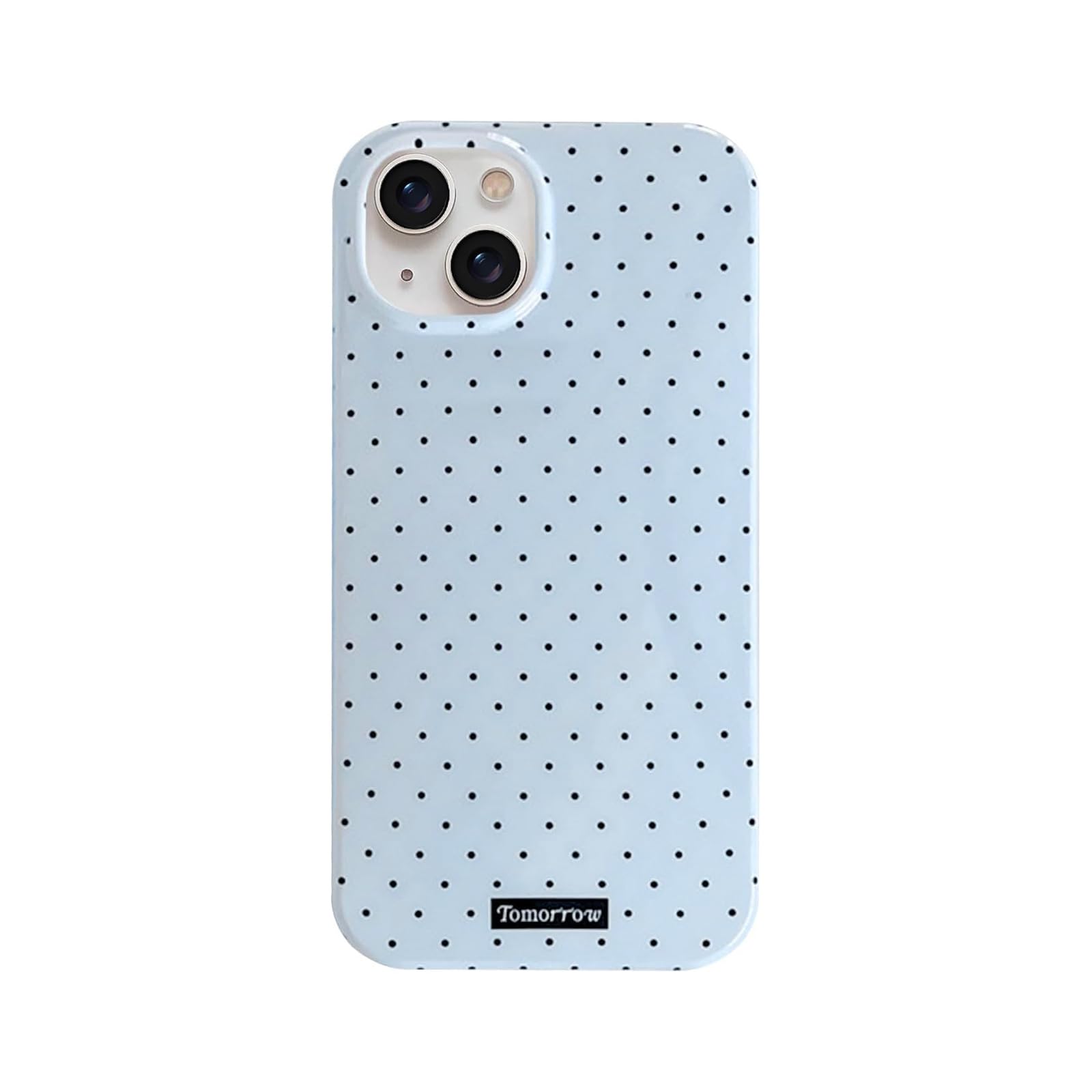 Faneiy for iPhone 15 Case Cute Fashion Polka Dot Aesthetics Women Girly Stylish Protective Soft Shockproof Phone Case Blue