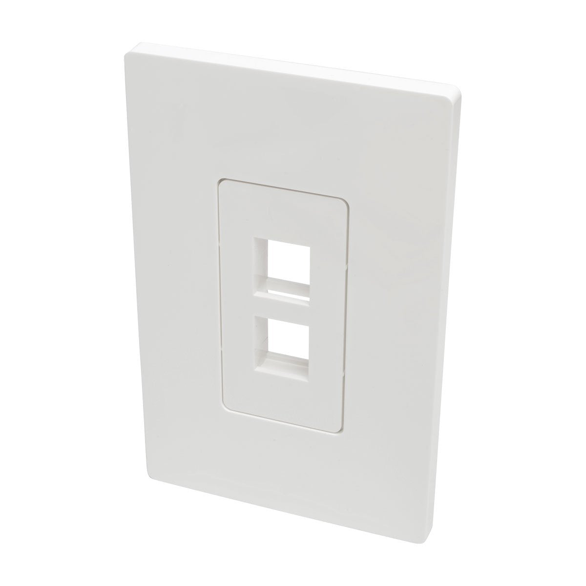 Tripp Lite Single Gang 2 Port Universal Keystone Wall Plate, Cat5/6/6A, Usb, Hdmi, Displayport, Rca, White (N080 102)