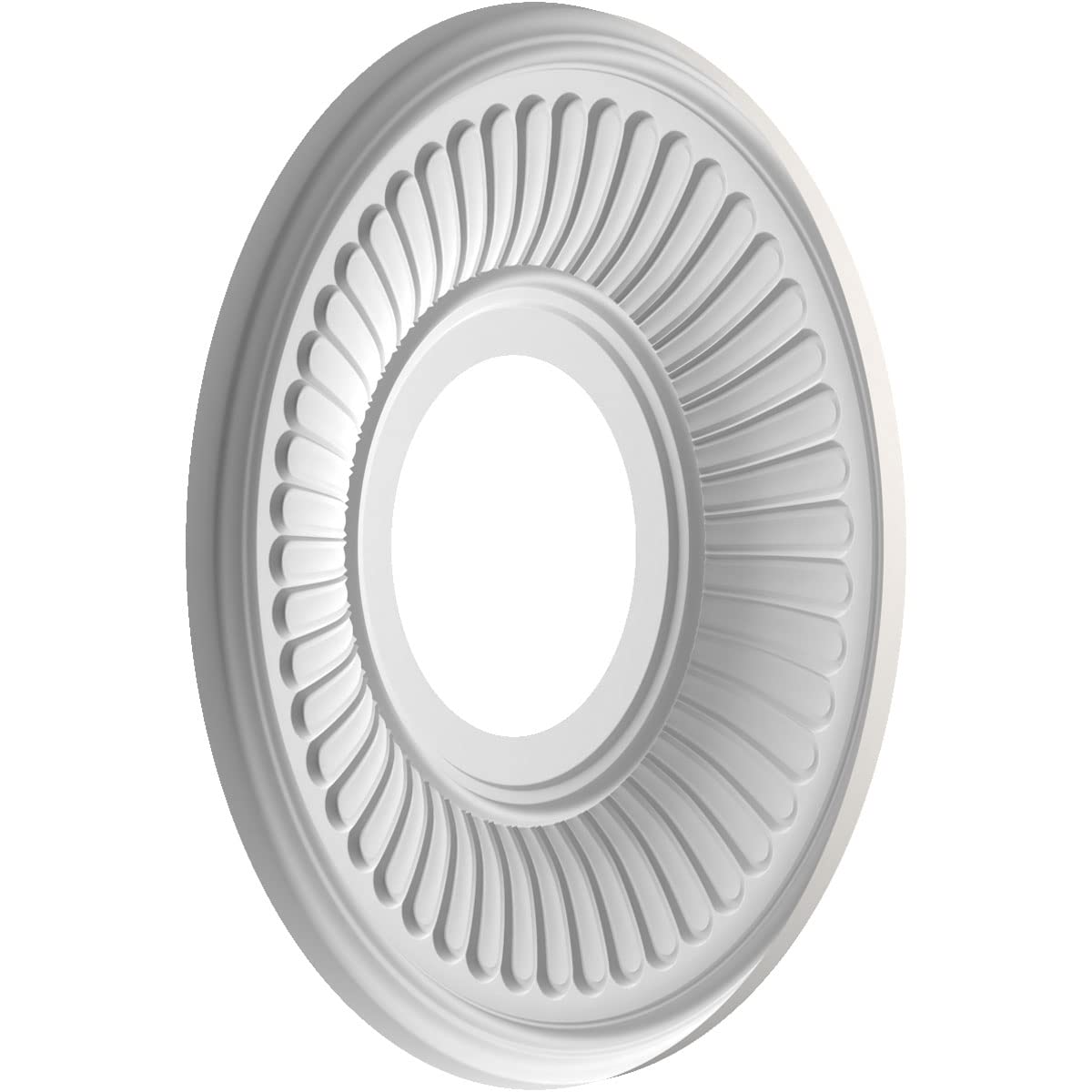 Ekena Millwork Cmp10Begbw Berkshire Thermoformed Pvc Ceiling Medallion (Fits Canopies Up To 4 1/2), 10Od X 3 1/2Id X 3/4P, Ultra