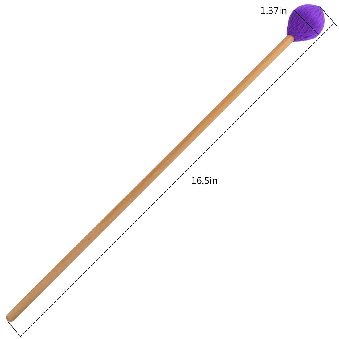 Yolyoo Medium Hard Yarn Head Keyboard Marimba Mallets With Maple Handles,Pack Of 2 Blue (Purple)