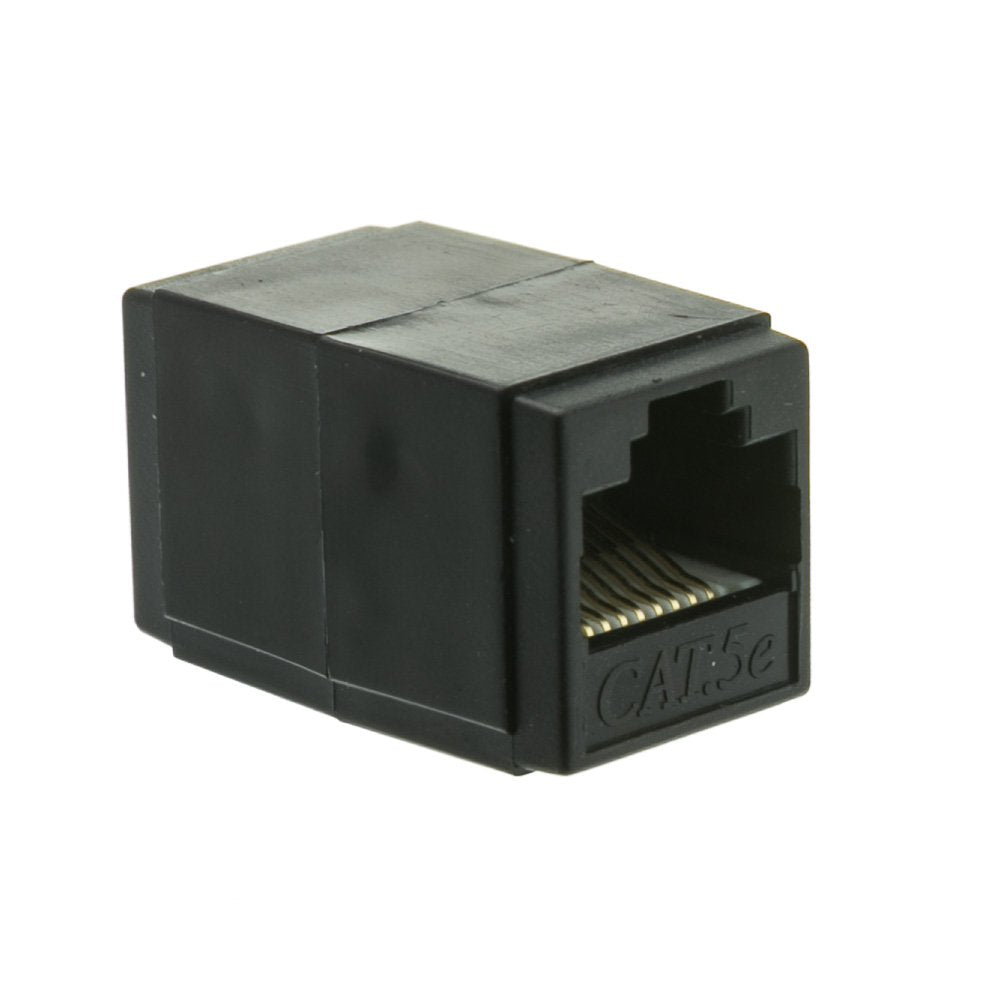 CableWholesale Cat5e RJ45 Inline Coupler, Female to Female Cable Extender Adapter, Black
