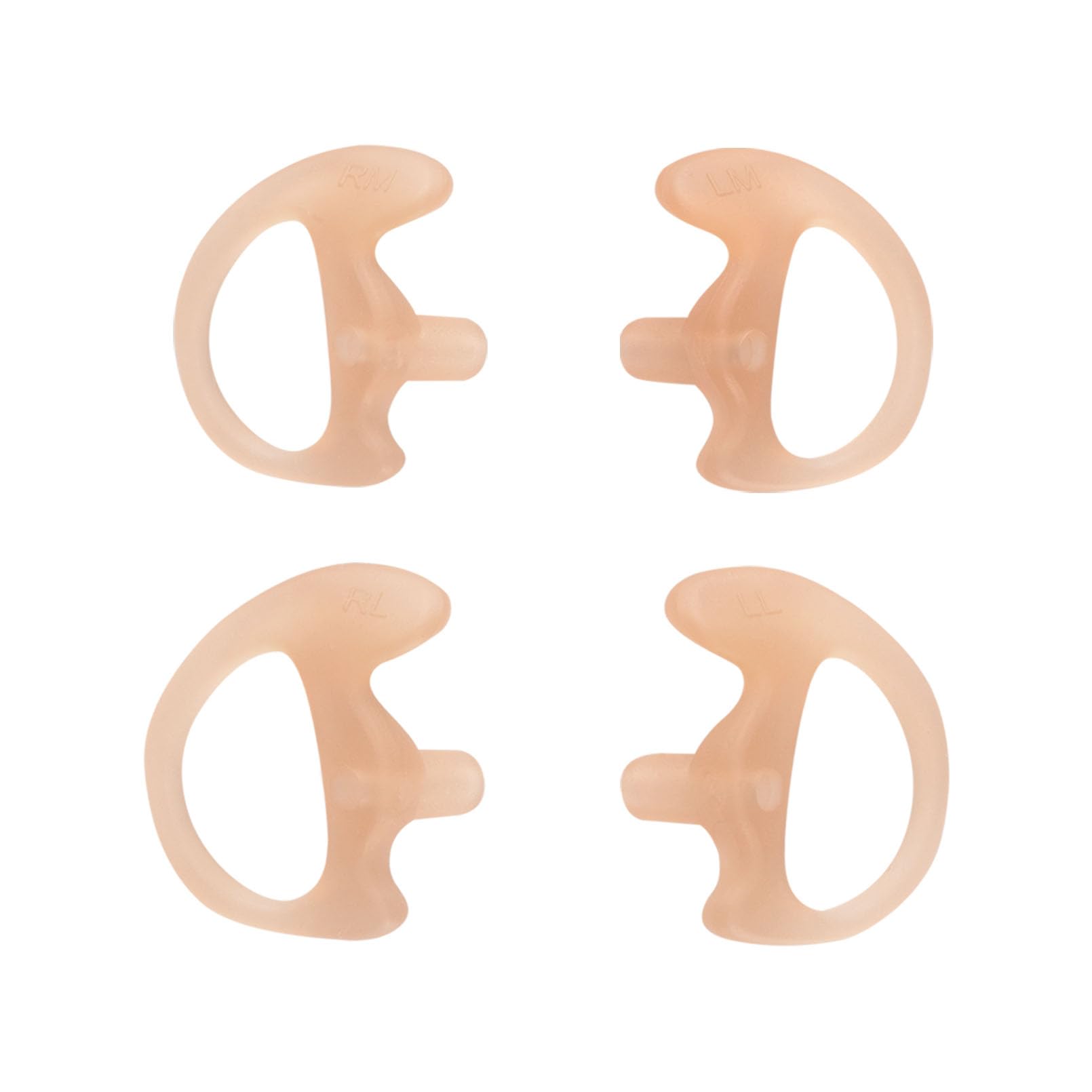 Keyblu Universal Radio Replacement Earmold, Insert Soft Silicone Earmold Earbud Earplug For Two Way Radio Coil Tube Audio Kits,For Walkie Talkie Acoustic Earpiece Headset (Flesh, Medium, 2 Pair)