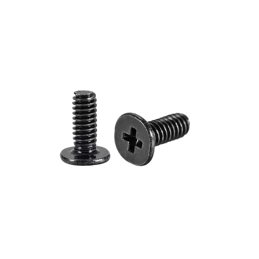 Uxcell M2X8Mm Phillips Screw Fastener Black 3.8Mm Dia Screw Head For Laptop Pc Tv Fan Switch 50Pcs