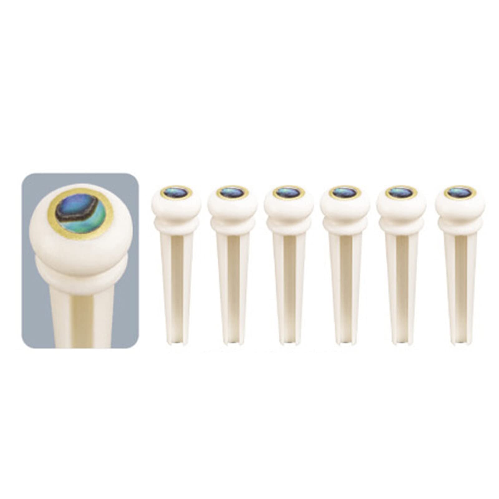 Miwayer Guitar Bone Bridge Pins Real Bone Replacement Parts For 6 & 12 String Acoustic Guitar (Small Abalone Dot)