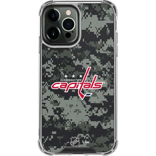 Skinit Clear Phone Case Compatible With Iphone 13 Pro Max   Officially Licensed Nhl Washington Capitals Camo Design