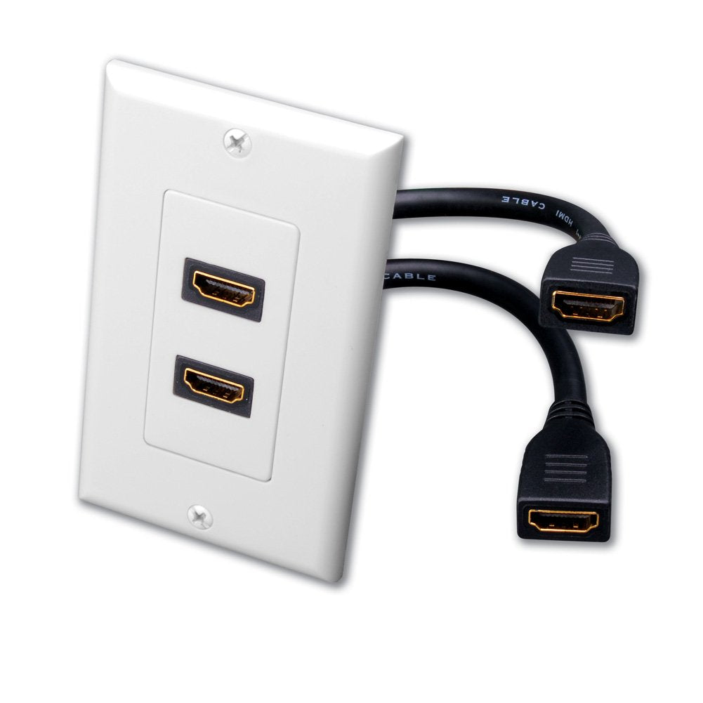 Vanco 120932X 2 Sockets Slim Line Audio/Video Faceplate