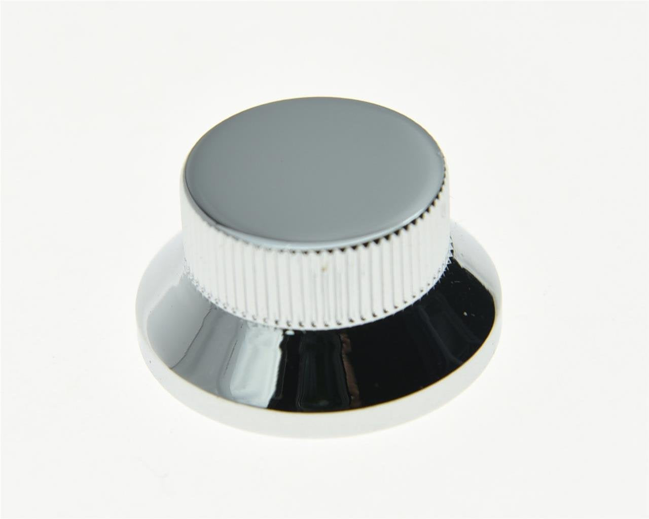 Kaish 2Pcs Chrome Metal Bell Knobs Push On Guitar Bass Top Hat Knob For 5.8Mm Split Shafts