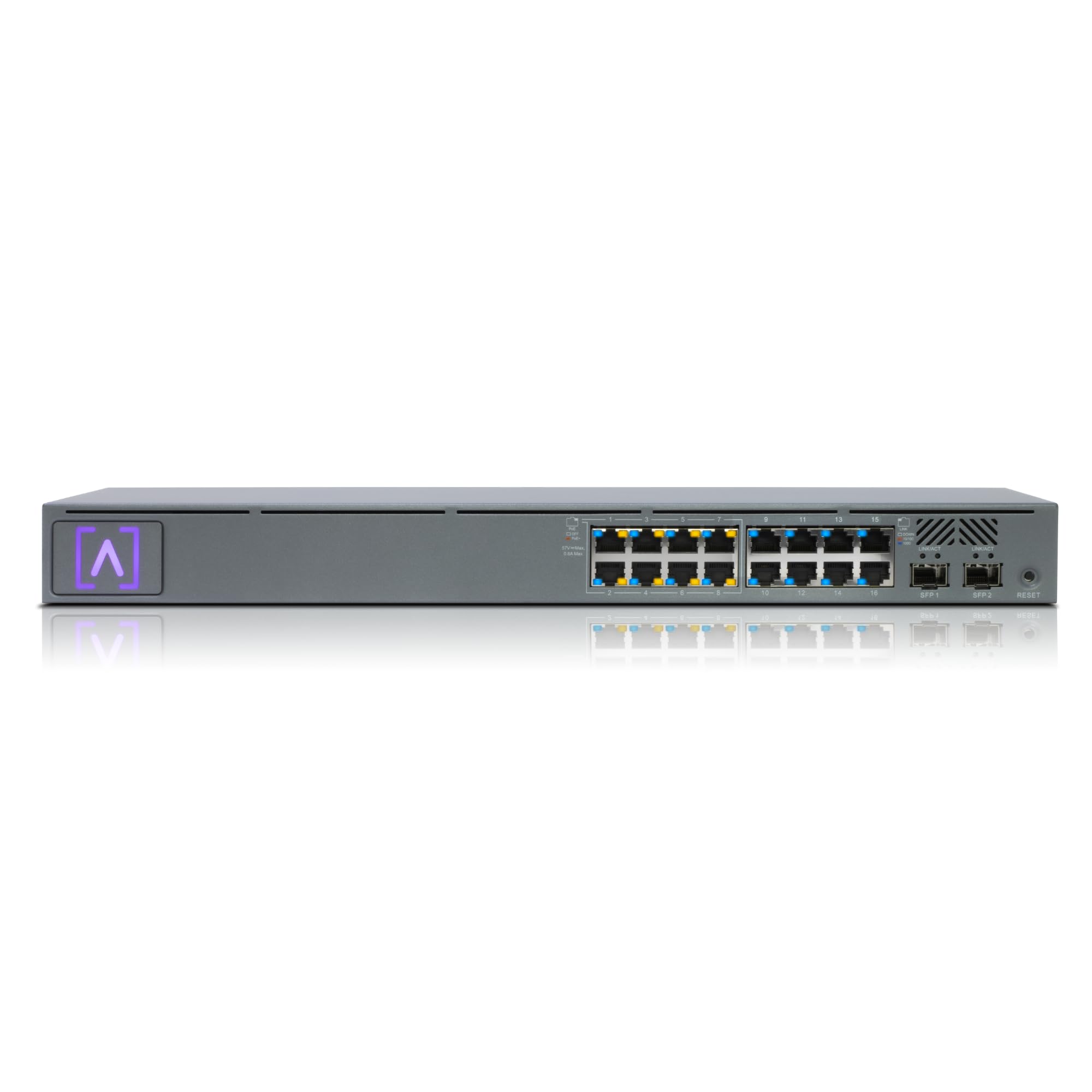 Alta Labs S16-POE Cloud-Managed PoE+ Switch w/ 16 Gigabit Ethernet Ports and 2 SFP Ports, Power Over Ethernet on 8 Ports, 120W P