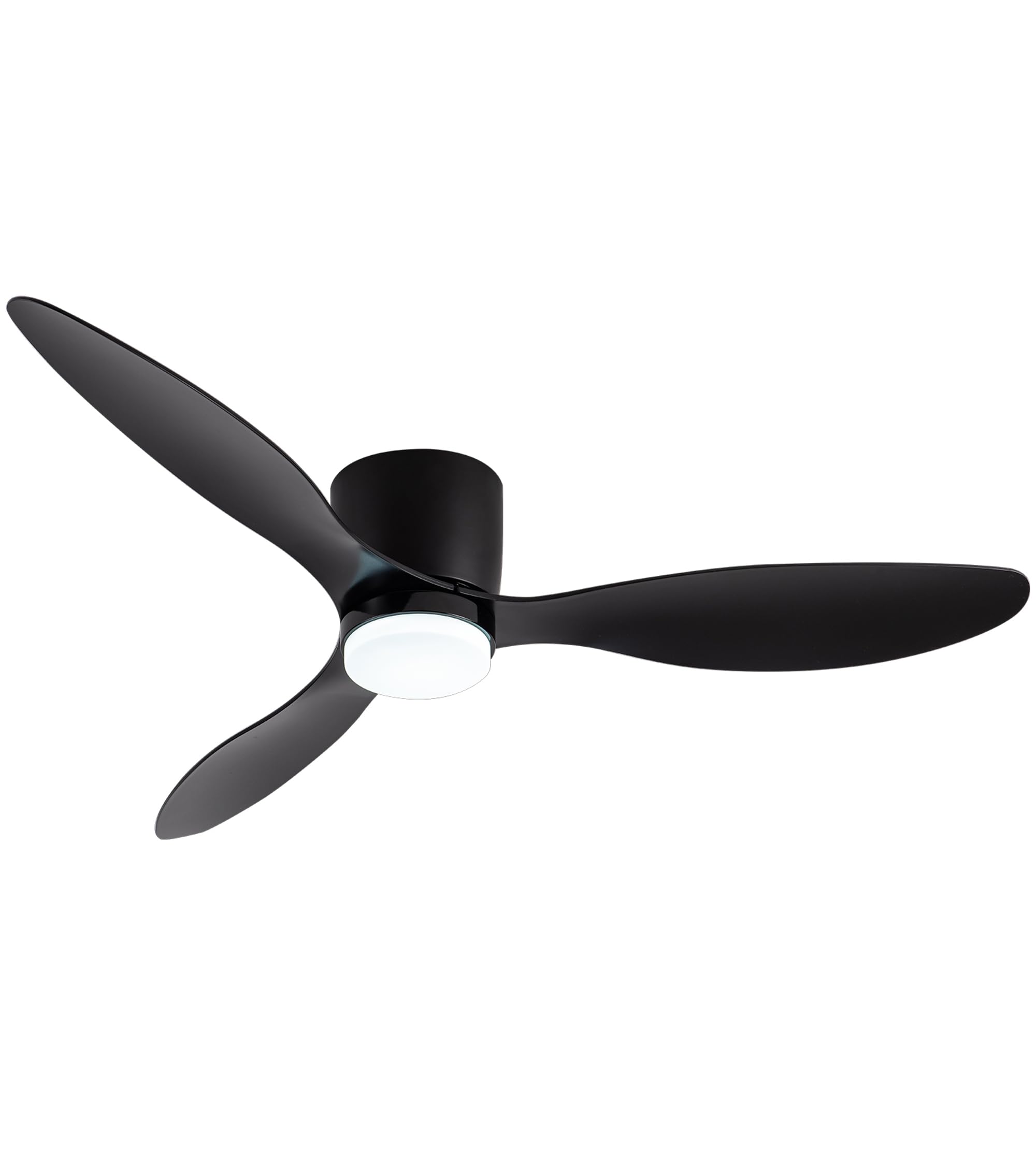 GESUM 42 Flush Mount Ceiling Fan with Light 3 Colors, 6 Speeds, Timing,Black Ceiling Fan with Remote Control 3 Blades for Kitche