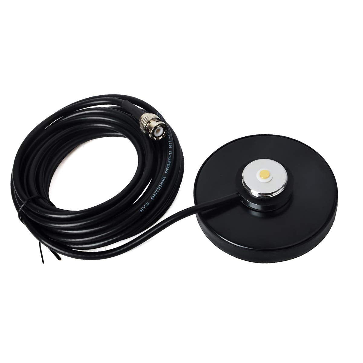 Hys Universal Nmo Magnetic Base Mount Mobile Antenna Nmo To Bnc Male Connector W/5M(16.4Ft) Rg 58 Coaxial Cable For Bnc Hf/Vhf/U