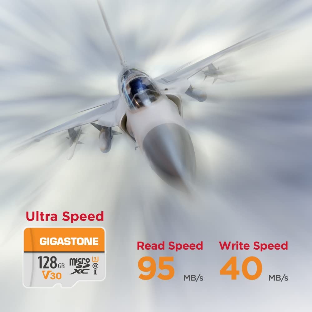 GIGASTONE 128GB 2-Pack Micro SD Card, 4K Video Pro, UHS-I V30, 95MB/s, Compatible with GoPro, Security Cameras, Drones