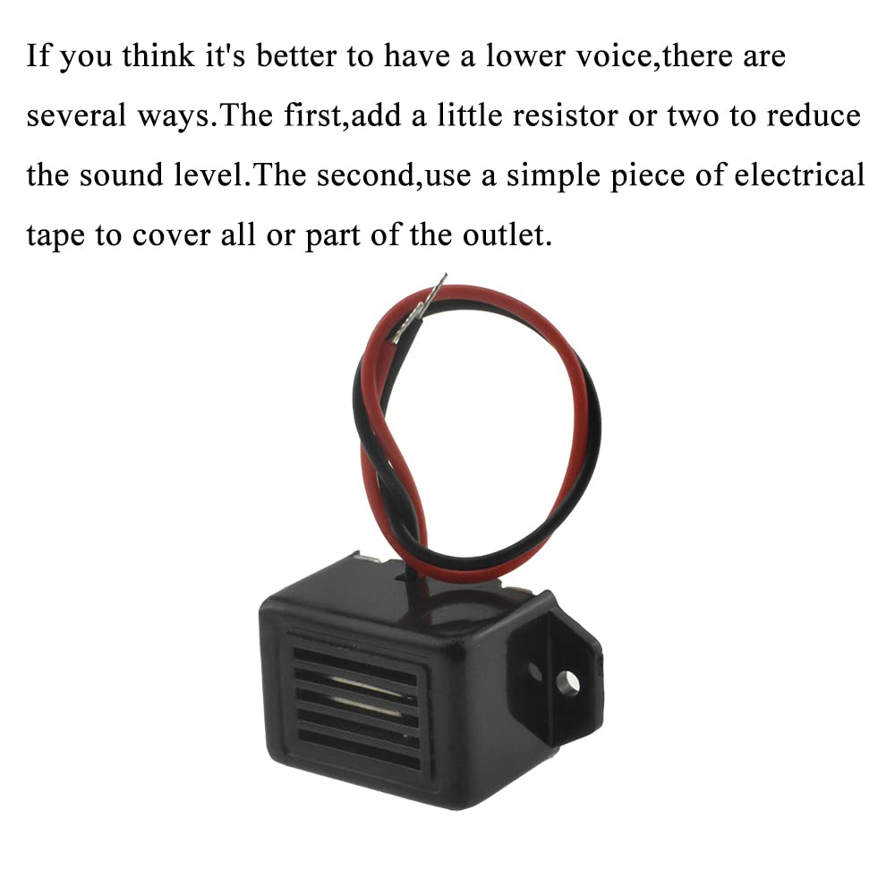 Hahiyo Electronic Buzzer Alarm 12V 400Hz Beep Continuous Sounder Active High Plenty Loud Tone Piezo Siren Security Audible Easy