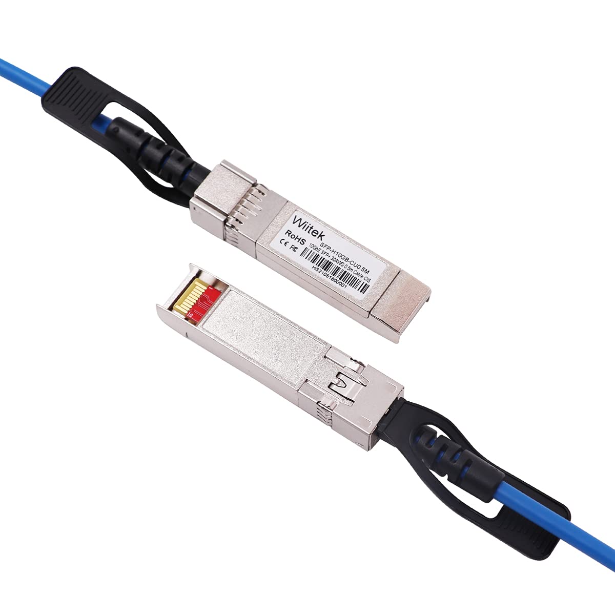 [Blue Colored] 0.5M 10G Sfp+ Dac Twinax Cable, 10Gbase Cu Sfp+ Copper Cable, Compatible For Cisco Sfp H10Gb Cu0.5M, Ubiquiti, Ju
