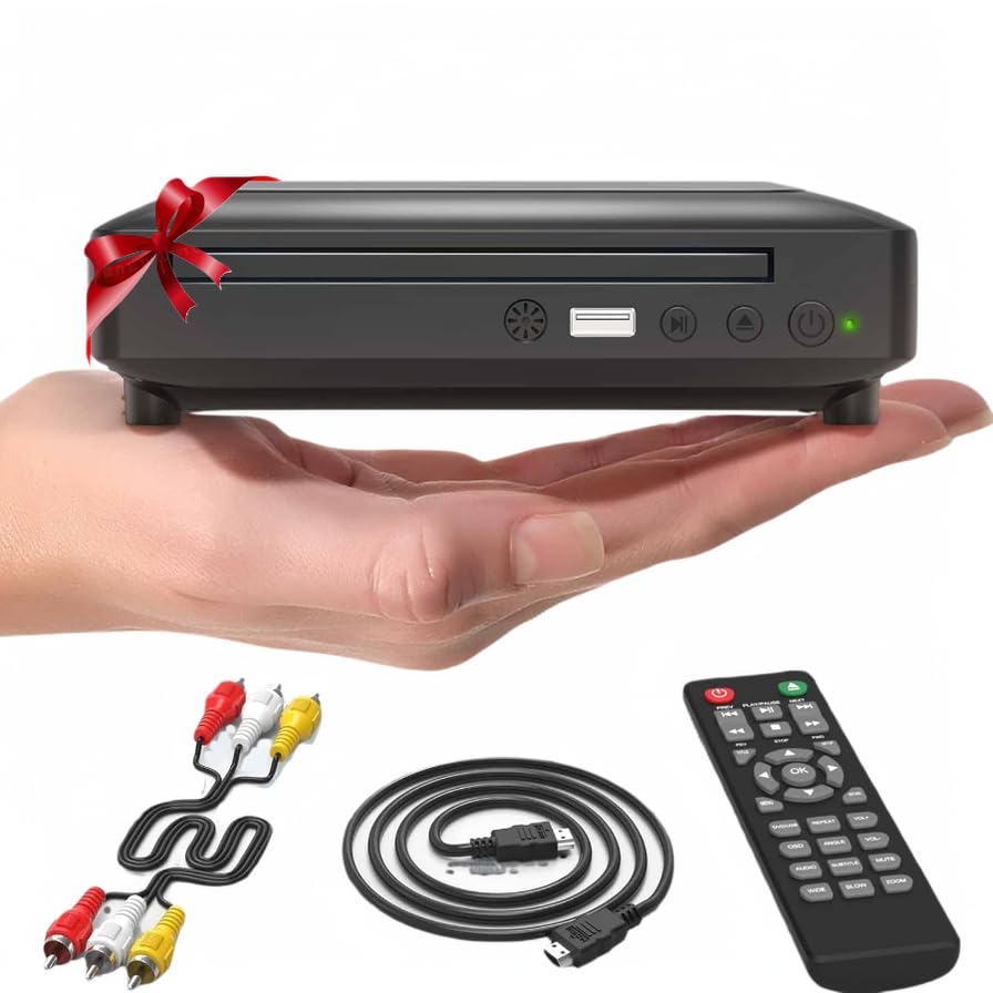 Ceihoit Mini Dvd Player, Dvd Cd/Disc Player For Tv With Hdmi/Av Output, Hdmi/Av Cables Included, Hd 1080P Supported Dvd Vcr Comb