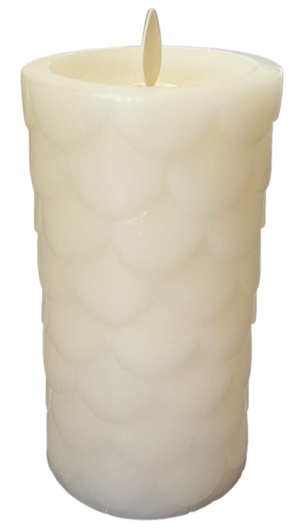 Luminara Flameless Led Candle Embedded Moving Flame Pillar Unscented Real Wax With Recessed Edge, Remote Ready, Timer (Marshmall