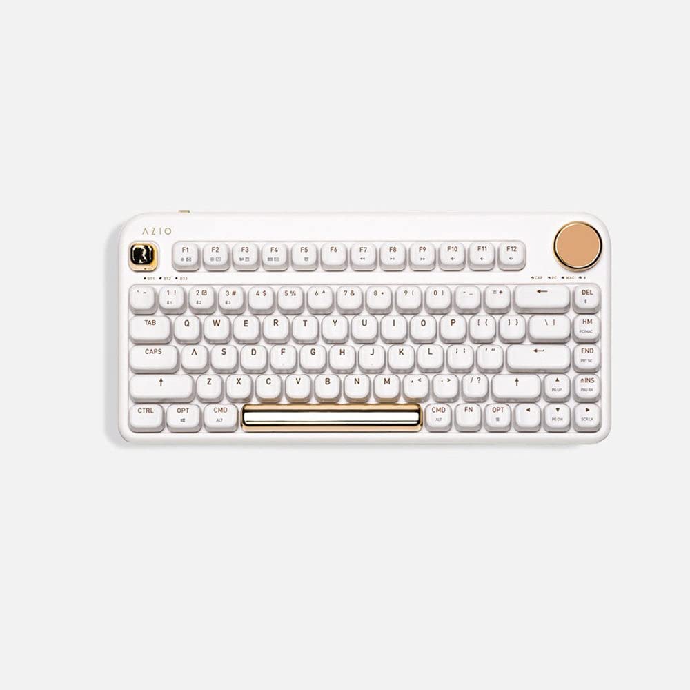 Azio Izo Wireless Bt5/Usb Pc & Mac Mechanical Keyboard, White Blossom