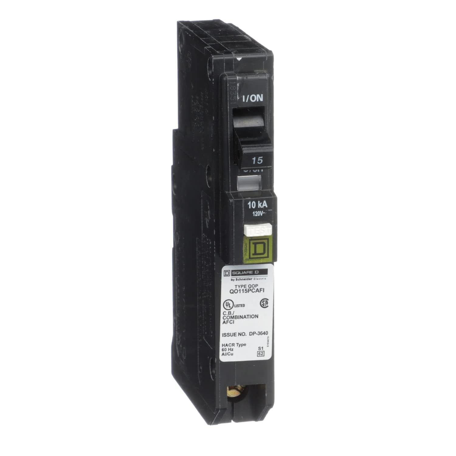 Square D   Qo Plug On Neutral 15 Amp Single Pole Cafci Circuit Breaker