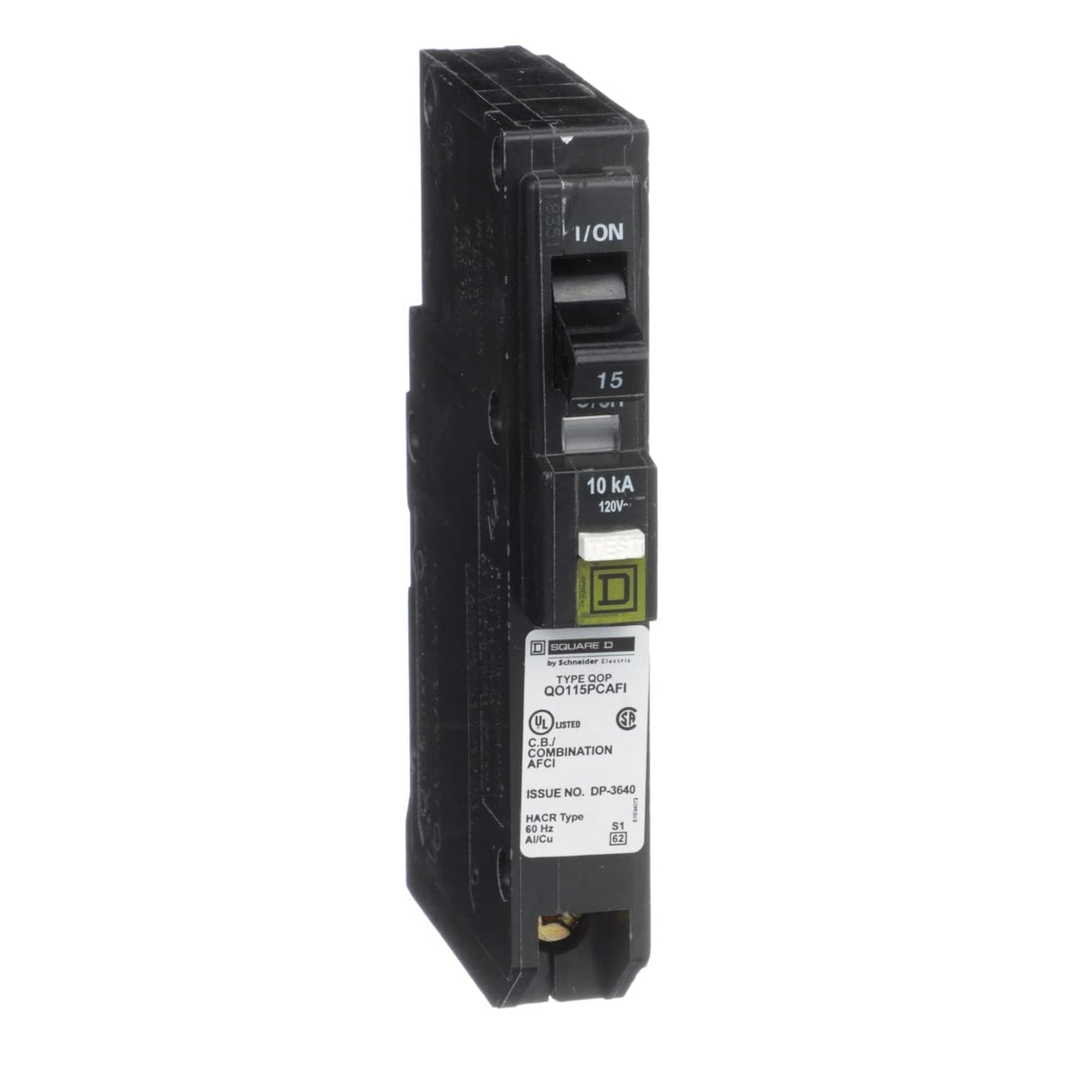 Square D   Qo Plug On Neutral 15 Amp Single Pole Cafci Circuit Breaker
