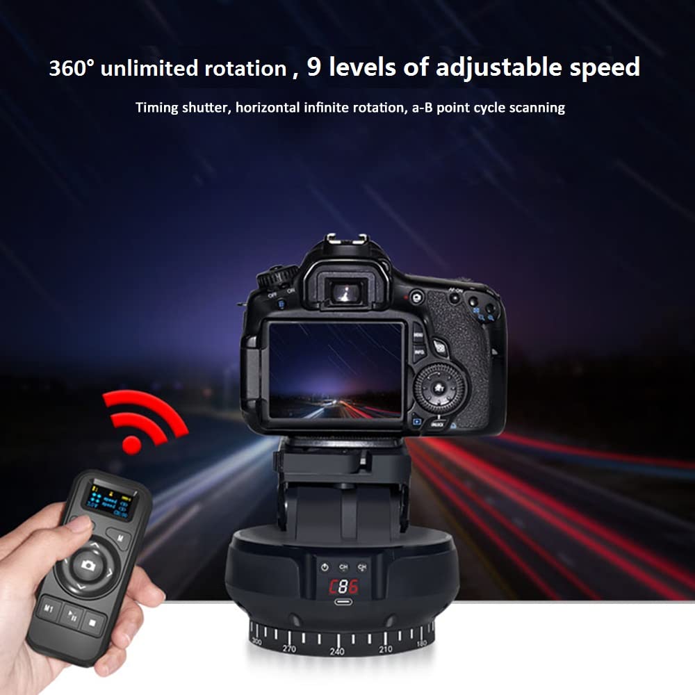 Mcoplus Yt1200 Intelligent Rotation Remote Control Pan Tilt Head, Automatic Motorized Rotating Panoramic Head For Cameras/Smartp
