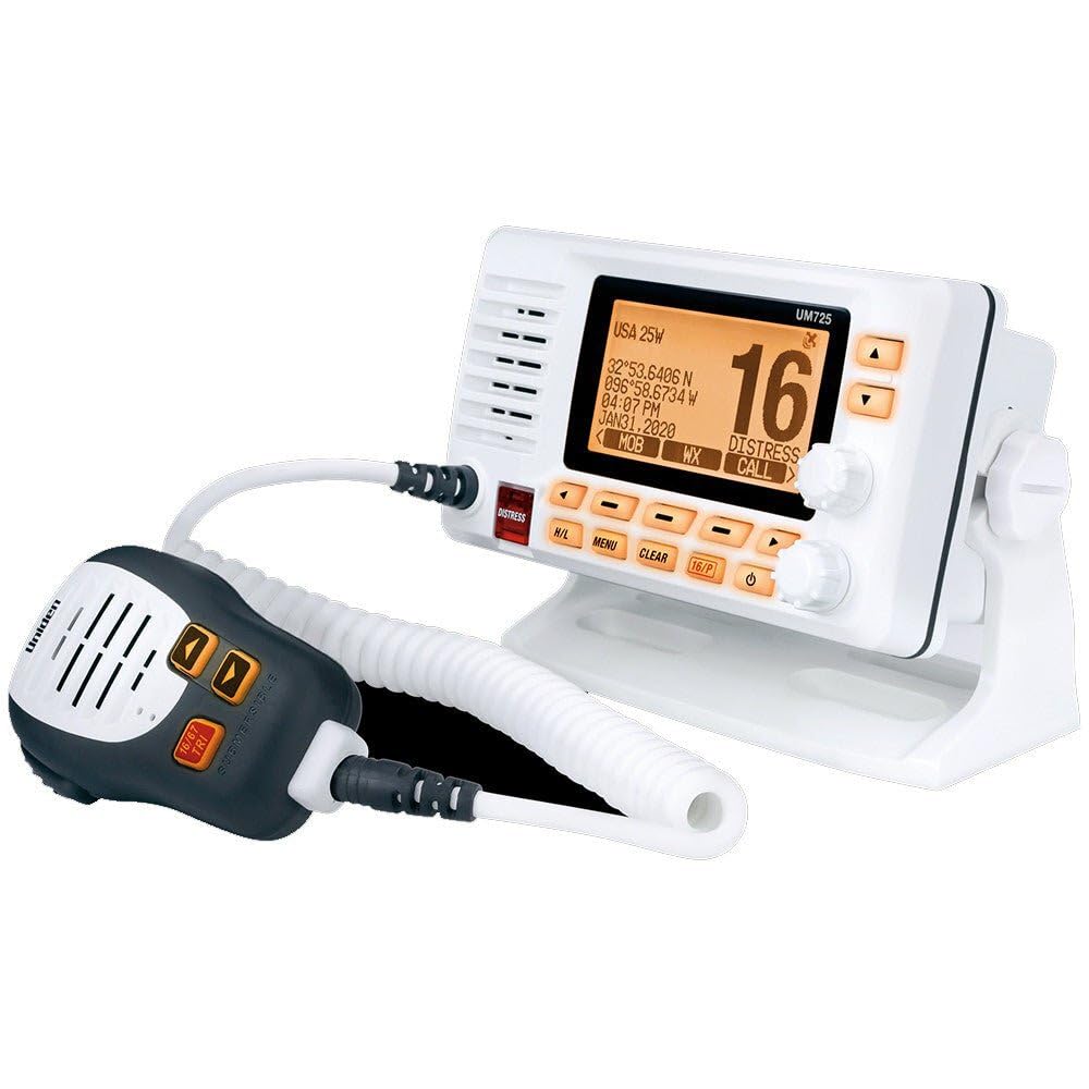 Uniden Um725 Marine Vhf Radio, All Usa, Canada, And Int'L. Marine Channels, 1Watt/25Watt Transmit Power, Largest Lcd Screen In C,WBEEAB0B5FHBW86