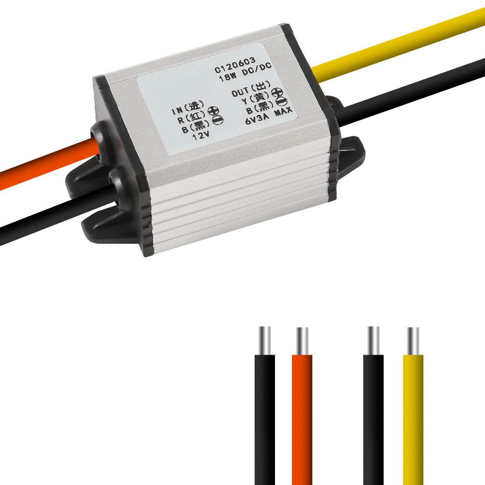 Dorhea 12V To 6V Car Power Voltage Converter Dc 9V 22V 12V To Dc 6V Buck Voltage 3A 18W Waterproof Dc Step Down Volt Module Powe