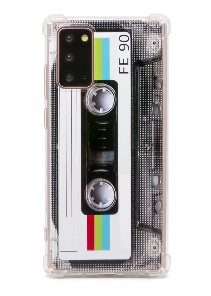 Fateamll Case For Galaxy Note 20,With Reinforced Corners Tpu Soft Bumper Retro Cassette Tape Case Compatible With Samsung Galaxy