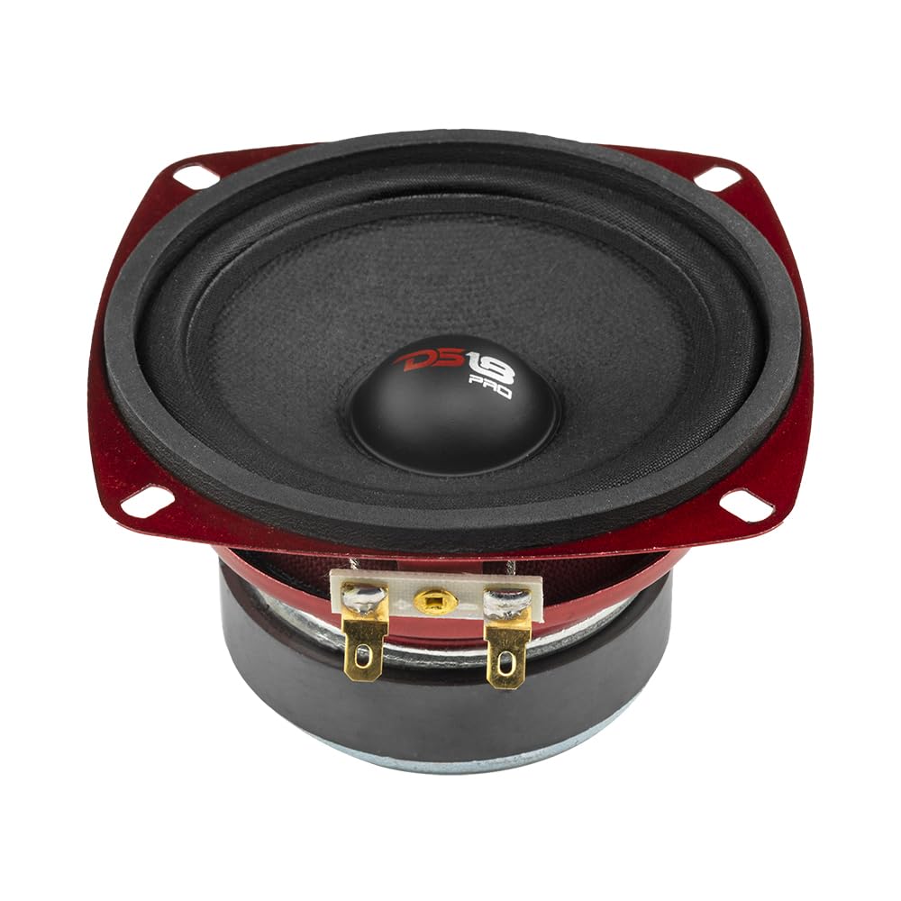 Ds18 Pro X4M Loudspeaker   4'', Midrange, Red Steel Basket, 200W Max, 100W Rms, 8 Ohms   Premium Quality Audio Door Speakers For