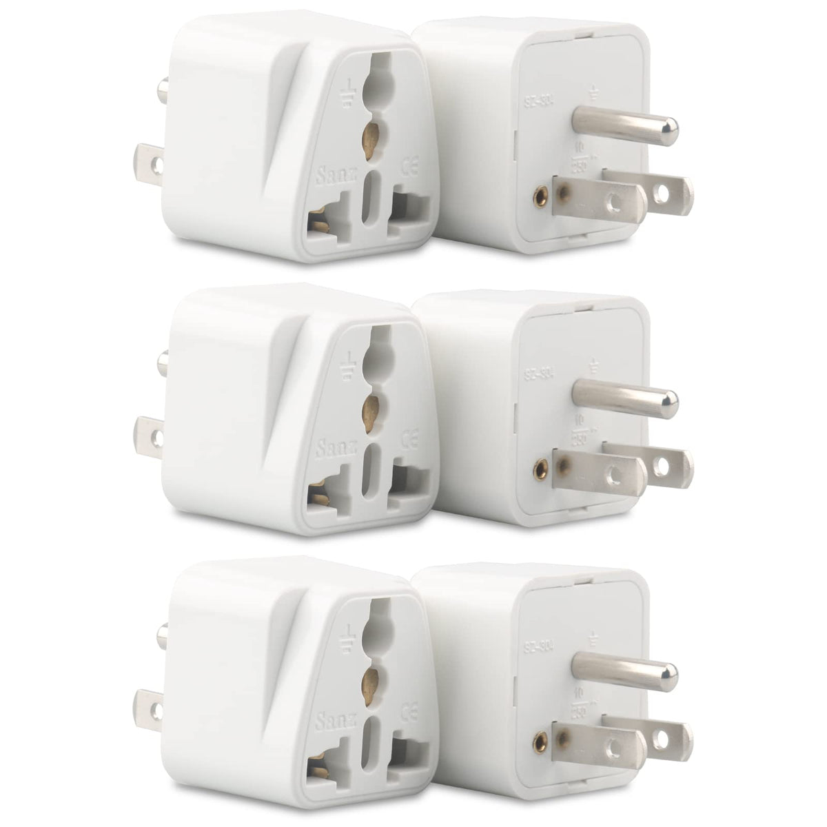 Europe To Us Plug Adapter, 6 Pack Uk To Us Plug Adapter, India To Us Plug Adapter, Universal Travel Adapter For Usa, Europe Aust