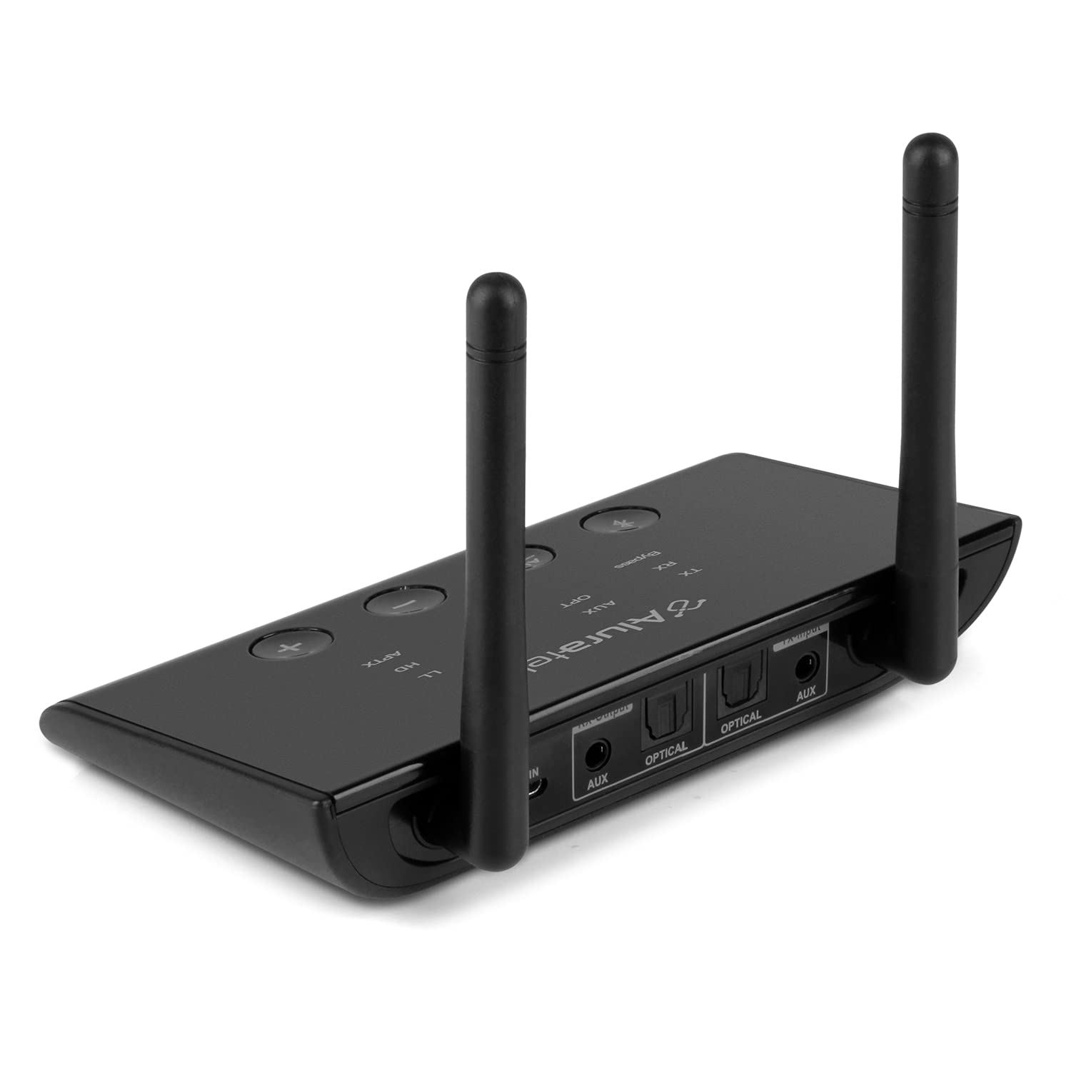 Aluratek Bluetooth Audio Receiver And Transmitter With Low Latency, Dual Antenna, Support Up To 100 Foot Range For Wireless From