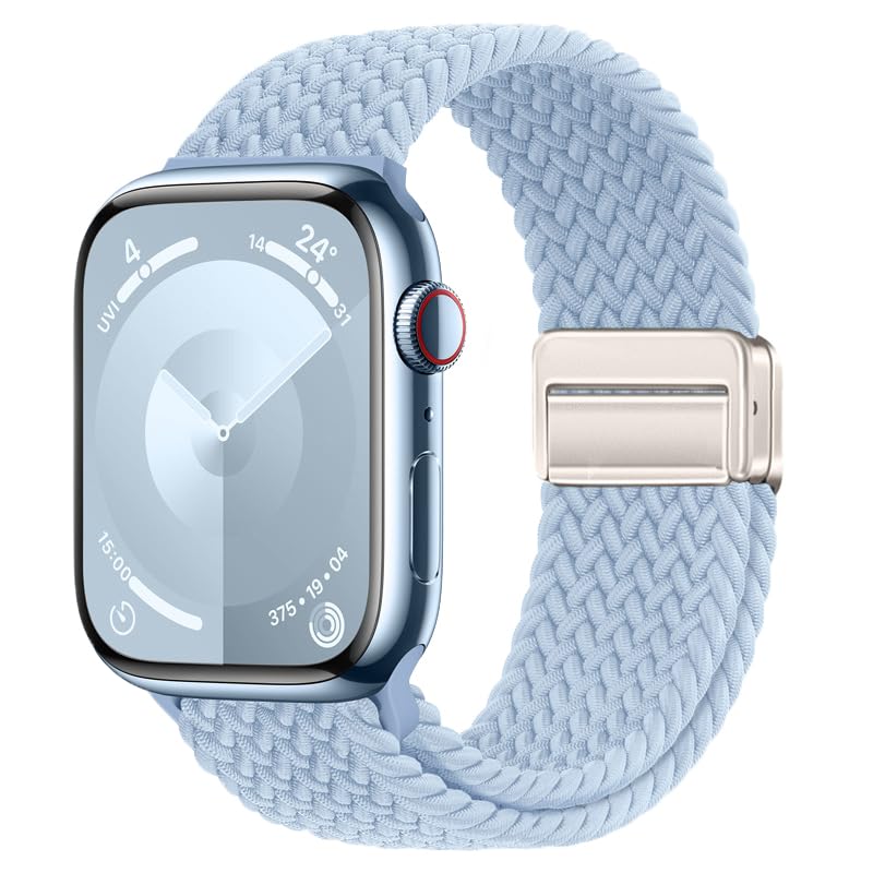 Relaxesque Smart Watch Bands For Men and Women, Cute Girly Gift for Birthday and Anniversary, 42mm 44mm 45mm 46mm 49mm Light Blu