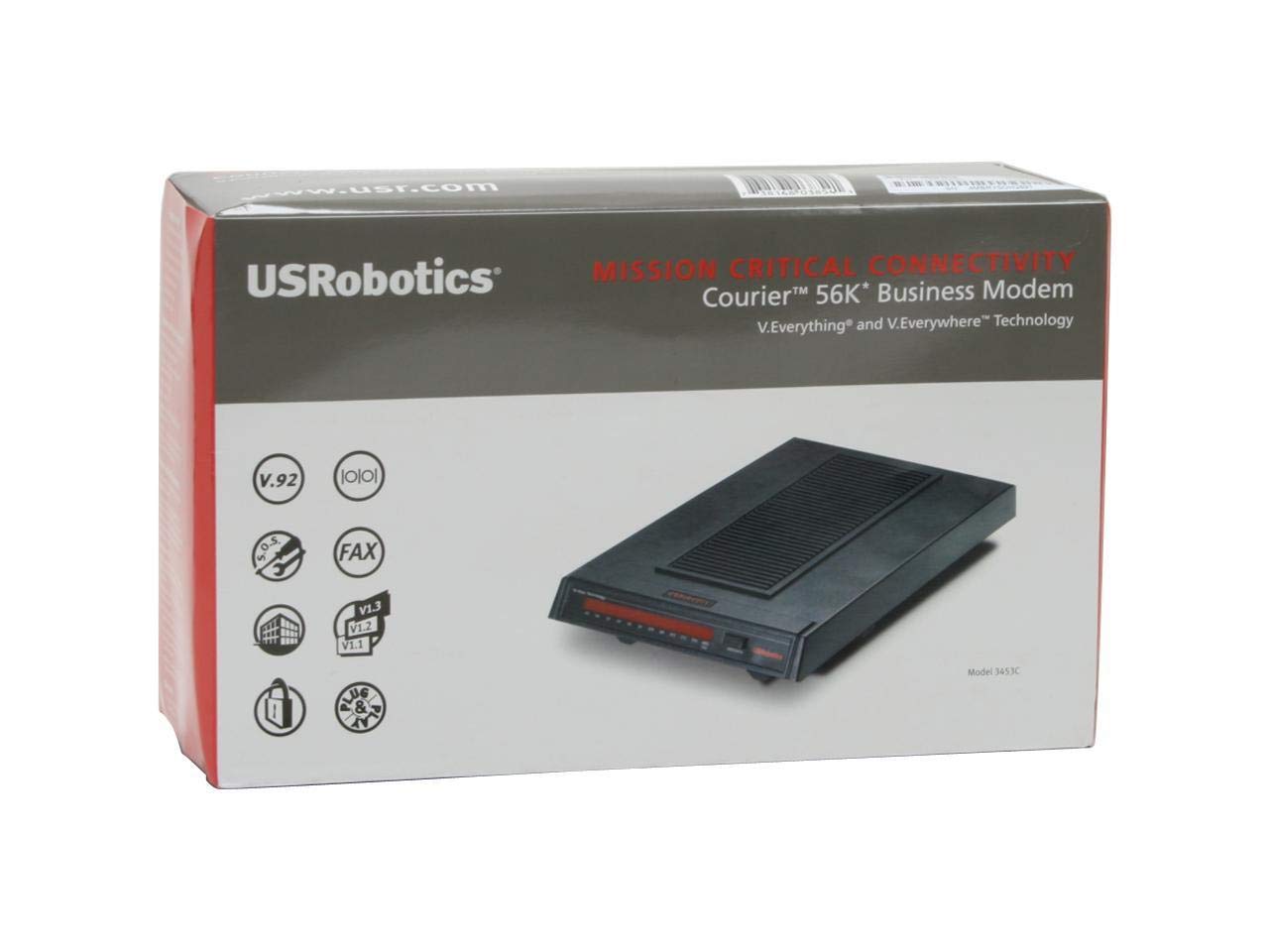 Us Robotics Usr Courier 56K V90 V92 External Business Fax/Modem Rs 232 Rohs Usr3453C