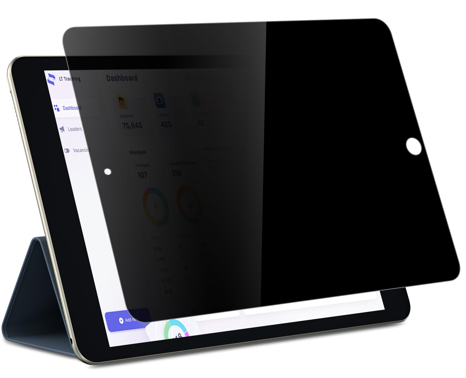 Pys Privacy Screen Protector For Ipad Pro 9.7 Inch 6Th/5Th Generation (2018/2017 Model) 30 Degree Anti Spy Privacy Filter, Finge