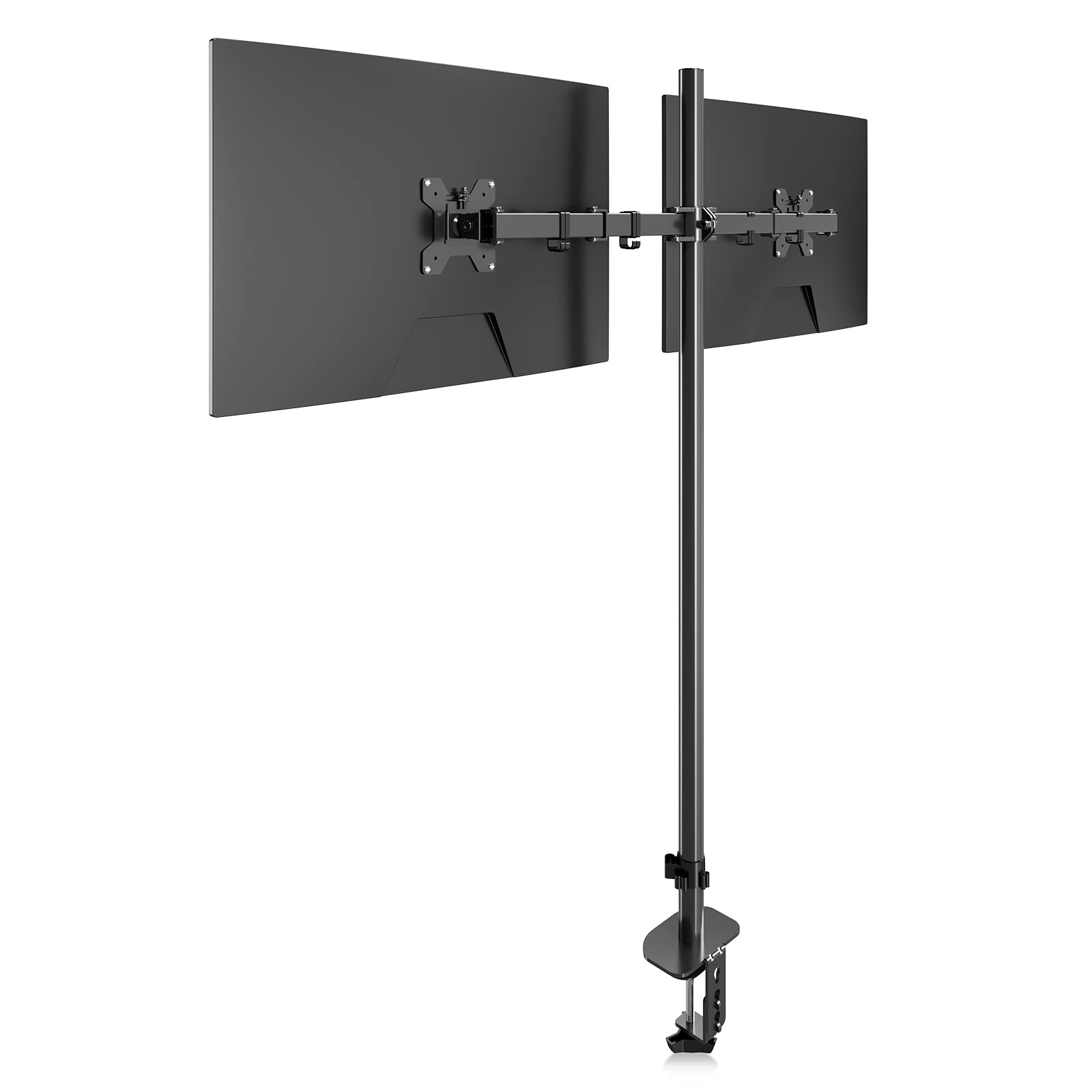 Pholiten Extra Tall Dual Monitor Stand, Dual Monitor Mount, Desk Mount Up To 47 Inch Pole, 2 Monitor Stand, Computer Monitor Arm