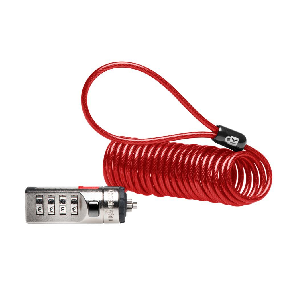 Kensington Portable Combination Cable Lock For Laptops And Other Devices   Red (K64671Am)
