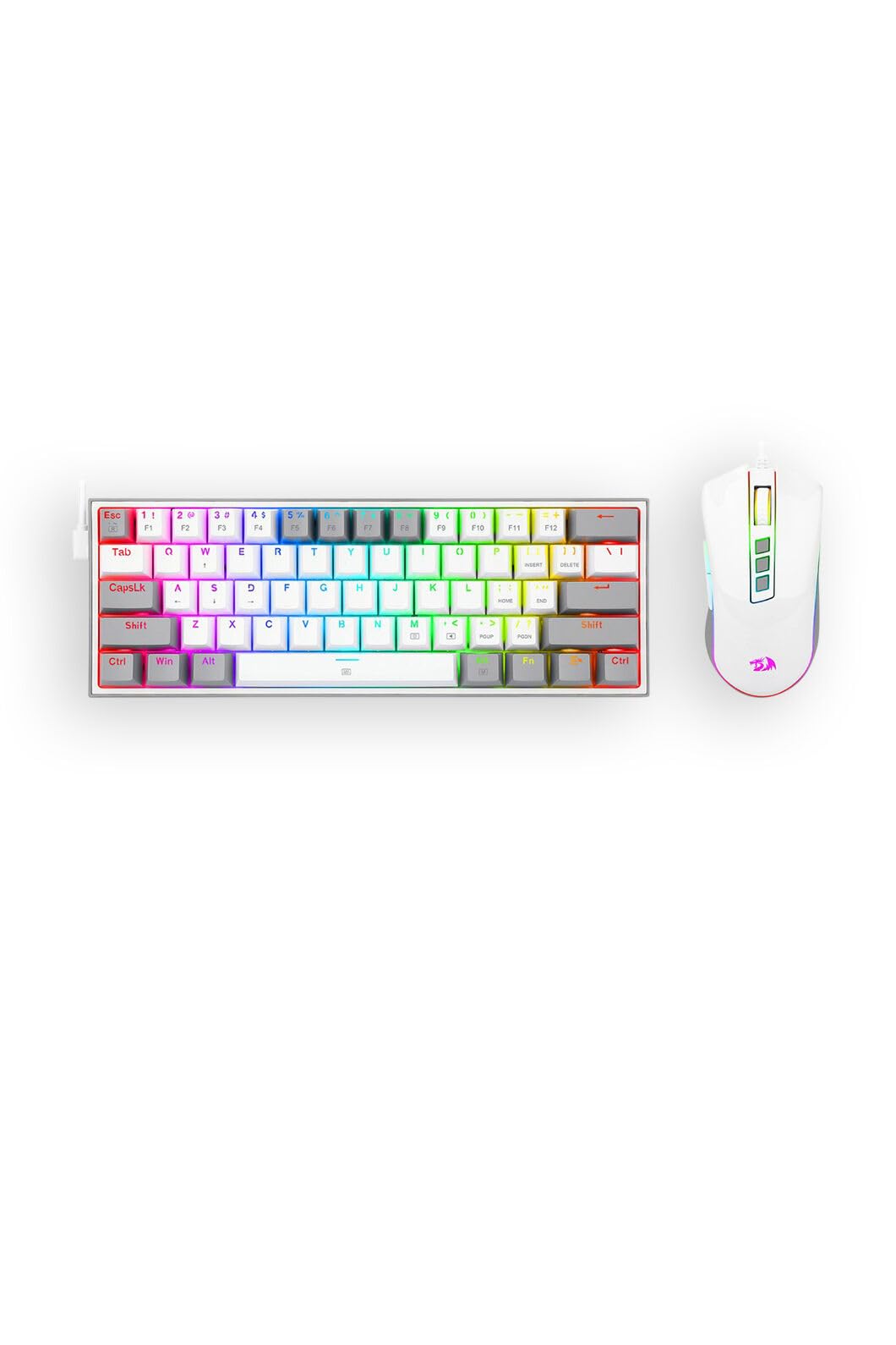 Redragon - RD-S131 Wired Combo Wired 60% Mechanical Keyboard + Wired Gaming Mouse max 12400DPI Combo Red Mechanical Switches - F