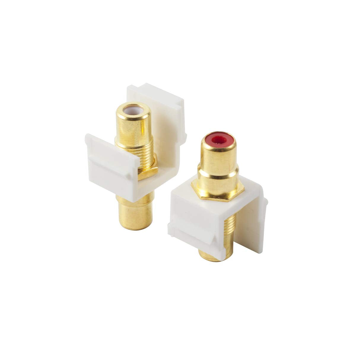 Teninyu 5 Pack Rca Keystone Jack Insert Connector Socket Female Snap In Adapter Port Gold Plated Inline Coupler For Wall Plate O