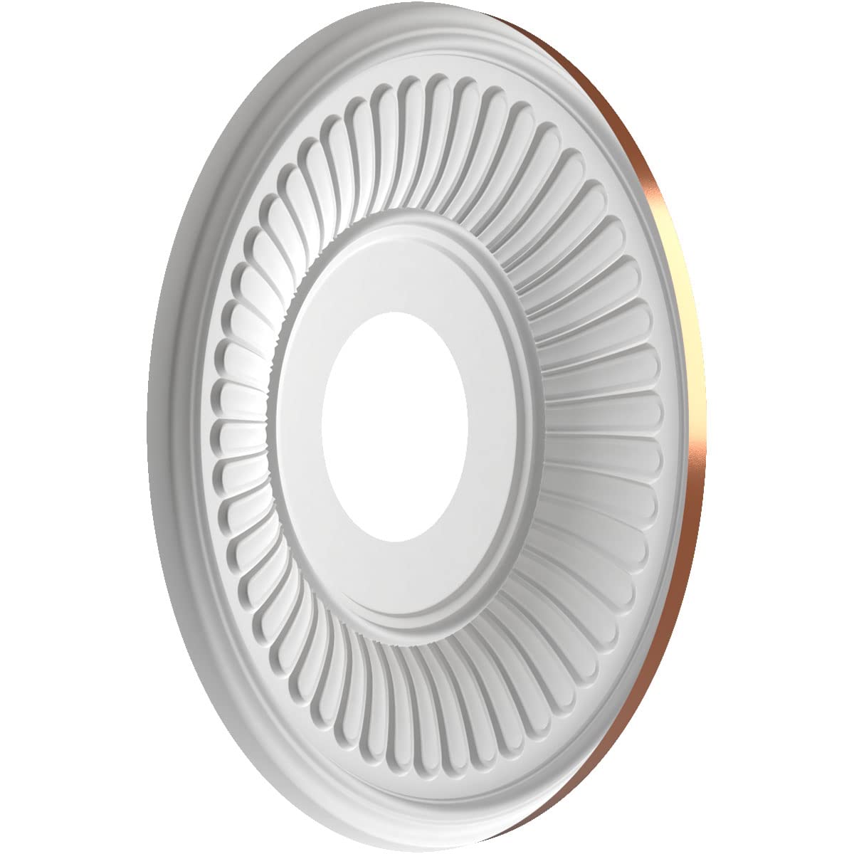 Ekena Millwork Cmp13Bebco Berkshire Thermoformed Pvc Ceiling Medallion (Fits Canopies Up To 5 3/4), 13Od X 3 1/2Id X 3/4P, Brigh