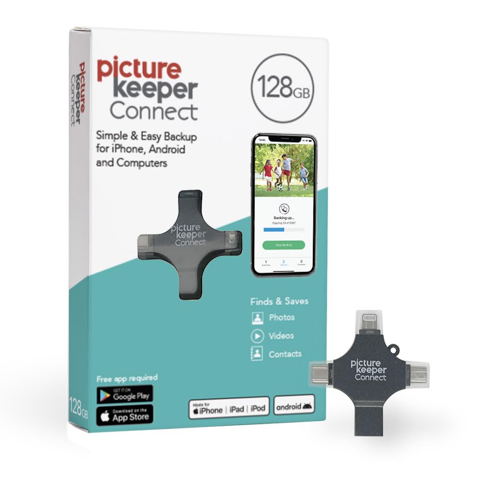 Picture Keeper Connect Photo & Video Usb Flash Drive For Apple, Android, And Pc Devices, 128Gb Thumb Drive