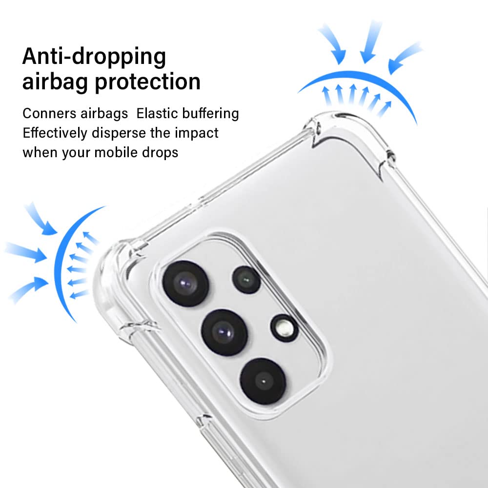 For Samsung A53 5G Case, Galaxy A53 5G Case And Screen Protector, Shockproof Crystal Clear Slim Soft Silicone Tpu Protective Pho