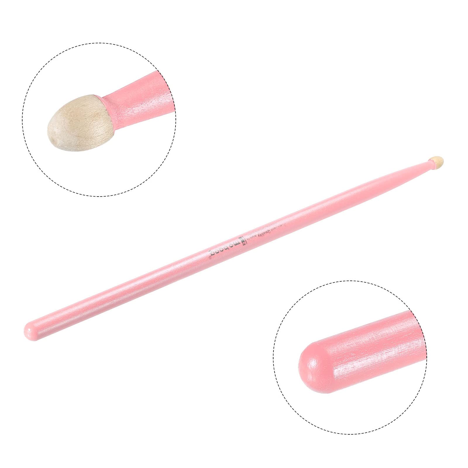 Patikil Maple Wood Drumstick Anti Slip Drum Stick 7A Pink 1 Pair For Drumming Musical Instrument Percussion