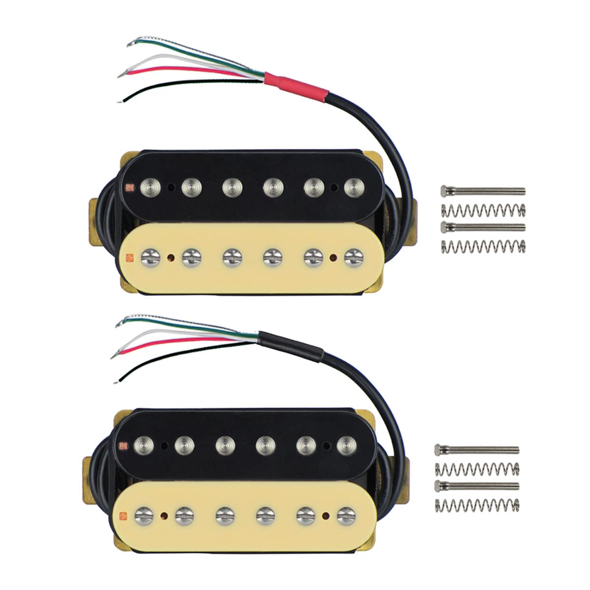 Fleor Electric Guitar Humbucker Pickups Double Coil Guitar Bridge Pickup & Neck Pickups Set   (Black + Cream)